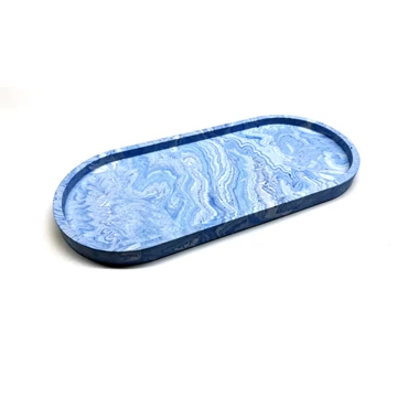 Márványmintás dekortálca - kék
