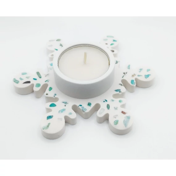 Mécsestartó amazonittal díszítve