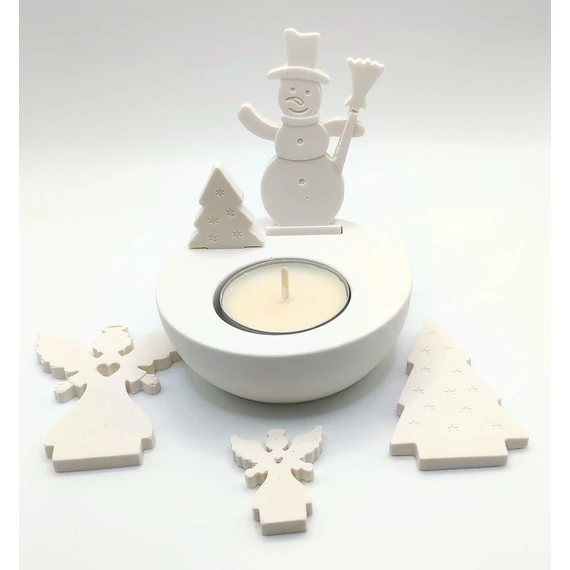 Mécsestartó cserélhető karácsonyi figurákkal